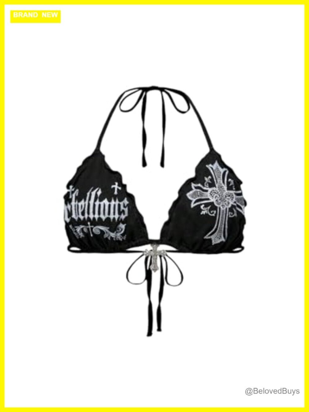 Plus Size Goth Graphic Halter Crop Top Tie Backless Sleeveless Camisole